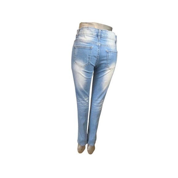 VIP Jeans Women 3 Distressed Destroyed Low Rise Skinny Stretch (W28 L27) - Picture 7 of 13